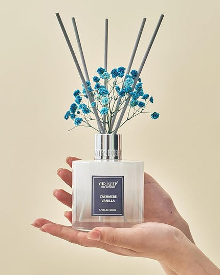 Airkeep Reed Diffuser Set/Cashmere Vanilla/6.76 fl oz(200ml)/1 Pack/Home & Office Decor Aromatherapy Diffuser Oil Gift Set