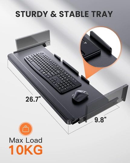 ErGear Electric Standing Desk with Full Size Keyboard Tray, Adjustable Height Sit Stand Up Desk, Home Office Desk Computer Workstation, 48x24 Inches, Black