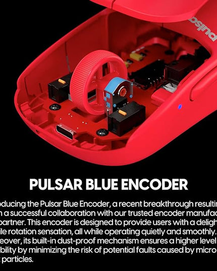 Pulsar Gaming Gears X2H mini Wireless Gaming Mouse, Limited Color Edition, Ultra Lightweight 1.83 oz (52 g), Symmetrical, Optical Switch, 26000 DPI, PAW3395 Sensor (Mini, Wireless, Red)