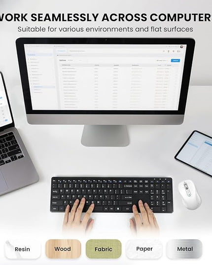 Wireless Bluetooth Mouse Rechargeable,USB+BT×2,Multi Device Quiet Ergo Computer Mouse,Metal 4-Way Super Scrolling,± 3200 DPI,10 Button,Plug&Play,Cordless Mice for Laptop,Tablet,Mac,iPad,PC,Phone-White
