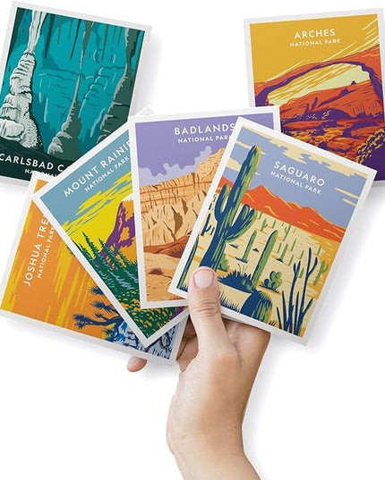 Twigs Paper - Assorted Art National Parks Greeting Cards - Stationery Cards with Envelopes - Thank You and Blank Note Cards - Greeting Cards for All Occasions - Made in USA (5.5 x 4.25, Set of 12)
