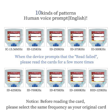 RFID Copier RFID Reader Writer Multi-Frequency RFID Card Reader Smart Card Decoder with Free Software and USB for Access Control Home Security