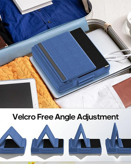 KDD Tablet Pillow Stand, Multi-Angle Viewing Ipad Holder for Lap, Bed and Desk, Foldable Soft Pad Dock with Stylus Mount Compatible with Ipad Pro 12.9, 10.5, 11, Air, Mini, Phones, Books, E-Reader