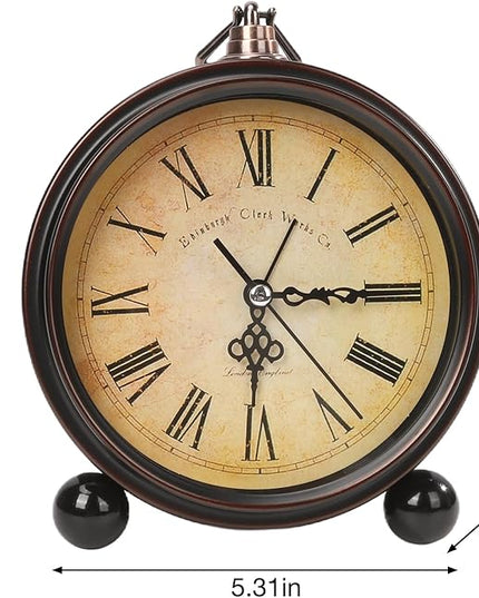 Blusaryme Loud Alarm for Deep Sleepers Desk Vintage Alarm Clock 5.25 inch Small Battery Operated Retro Clock Bedroom Live Room Decor Gift Clock