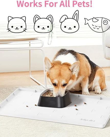Sdpeia Under Sink Mat 22"×14" Waterproof Silicone Cabinet Liner & Sink Protector for Kitchen & Bathroom, Multi-Purpose Organizers Tray for Pets, Laundry, Cat Litter Mat, White