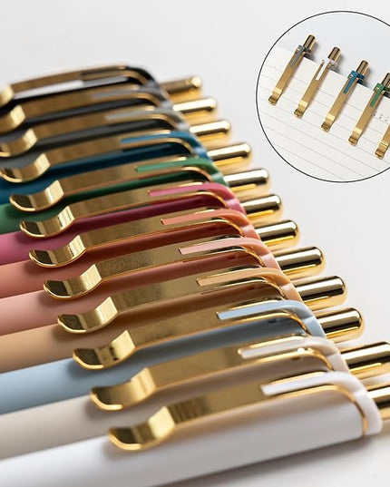 Linbsunne Ballpoint Pens Black Medium Point 1mm with Super Soft Grip Ball Point Pen for Men Women Retractable(style2, 12 pcs)