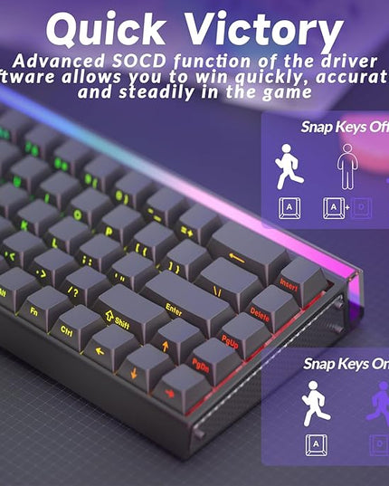 AULA Hero 68 HE Pro - Wired Gaming Keyboard with Hall Effect Magnetic Switch, CNC Aluminum Frame, 8KHz Polling Rate, RGB Box & Backlight, Side Printed Keycaps, 65% 68-key Compact Small Gamer Keyboards