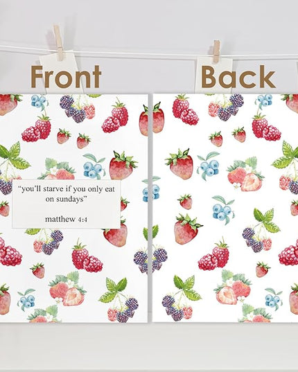 Motivational Fruit Christian Spiral Journal Notebook 5.5x8.3in, You'll Starve If You Only Eat on Sundays Inspirational Bible Prayer Journal, Christian Notebooks for Note Taking