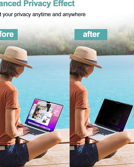 Privacy Screen MacBook Pro 14 Inch (2021-2025, M1, M2, M3, M4, M5, Pro, Max), Magnetic Removable Matte Anti Blue Light Glare Filter 14in Privacy Screen Protector Compatible with Mac Pro 14.2" Laptop