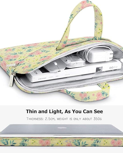 Laptop Shoulder Bag 13 13.3 14 Inch Case Compatible with MacBook Pro 14 2025-2021 M4/M3/M2/M1, Mac Air/pro 13-13.3 Inch and Most Popular 13-14 Notebooks,Spill-Resistant Briefcase,Daisy Beige