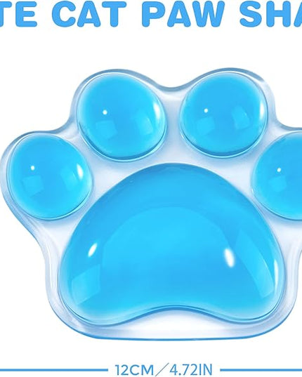 Ergonomic Blue Cat Paw Silicone Wrist Rest Pad for Mouse, Cute Computer Mouse Wrist Support for Arm Pain Relief, Hand Wrists Cushion for Home and Office Working Gaming Anti-Fatigu