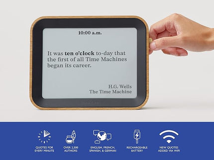 Author Clock – Literary Clock That Tells Time Using Book Quotes | Unique Gift for Book Lovers | New Quote Every Minute | Large | Vol 2
