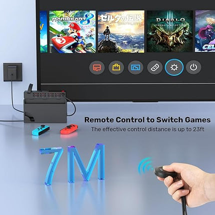 Unitek Switch Game Card Reader, Upgrade Version Multi Switch Game Switcher with Remote Control, 8 Cards Reading & Quick Switching Adapters for Nintendo Switch/Switch OLED(8 Games Switching)