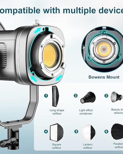GVM 150W LED Video Light 2700K~7500K RGB Video Light Photography Studio Light Kit with Lantern Softbox & Stand, CRI97+TLCI97 with 8 Lighting Effects+Custom Effects for Outdoor Shoot YouTube Videos