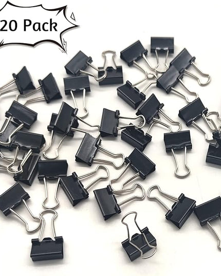 120 Pack Mini Binder Clips, Black Binder Clips, Small Paper Clips 15mm 5/8 Inch. Micro Size Office Clips for Home School Office and Business.