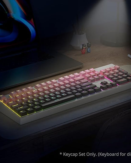 Guffercty kred 135 Key Gradient Keyboard Keycap Set Backlit, OEM Profile-PBT Material-Translucent Characters Compatible with MX Switches(Rosabean)