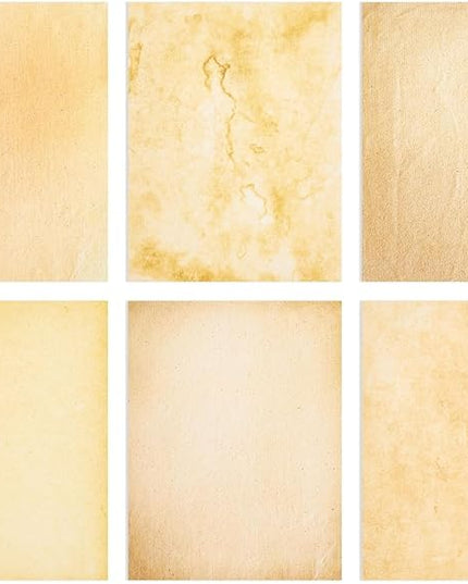 Vintage Paper - 8.5 x 11 in, Stained Antique Double-Sided, 96 Sheets - Letter & Resume Paper for Printer & Typewriter - Rustic Decorative Printer & Scrapbook Sheets
