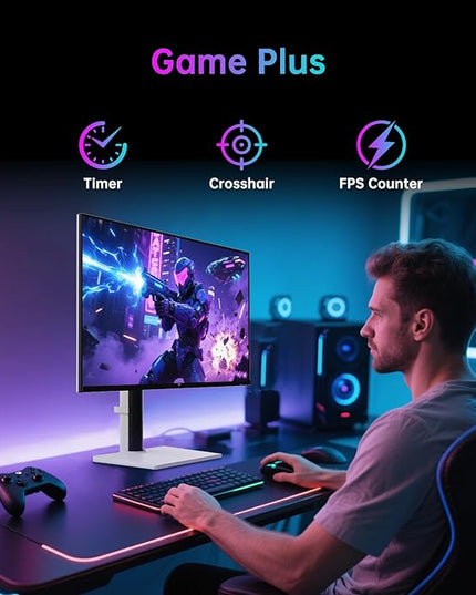 KTC 27 Inch 4K Gaming Monitor, Dual Mode UHD 160Hz & FHD 320Hz, Fast IPS, HDR400, Adaptive Sync, 90W Type-C, HDMI 2.1 & DP 1.4, Height Adjustment PC Monitor, VESA, KVM Support, H27P6