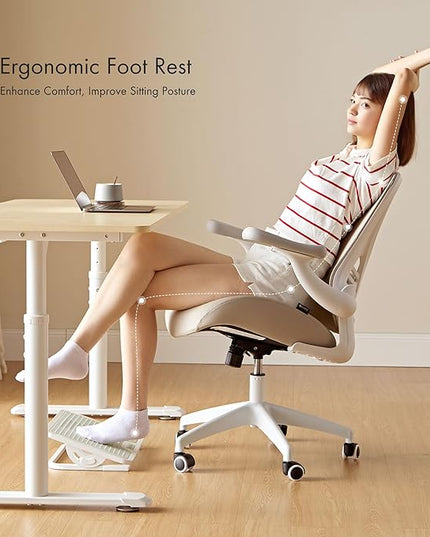 EUREKA ERGONOMIC Tilt Adjustable Footrest, Foot Rest for Under Desk at Work with Massage Surface, Office Foot Rest Under Desk with 20 Degree Tilt No Locking, Metal Frame