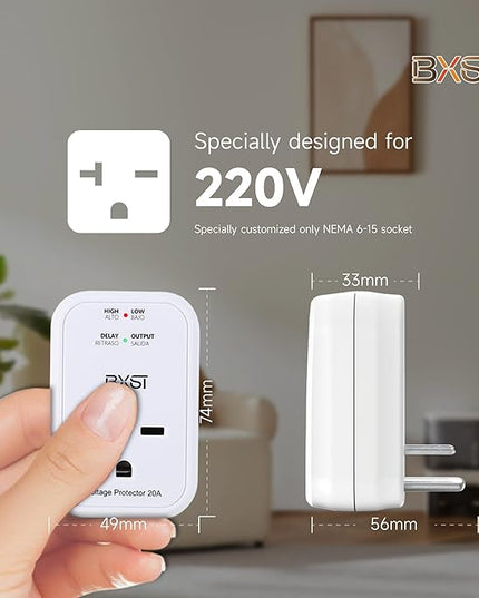 BXST Single Outlet Surge Protector for Refrigerator/Air-Conditioner/Smart TV Small Wall Outlet Power Surge Plug in Voltage Protector for Home Appliance 140J 4400W（2 Pack）