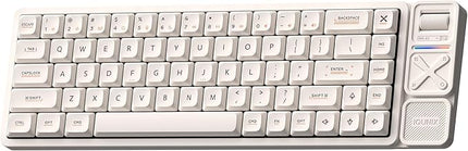 IQUNIX Magi65 Pro Low Profile Mechanical Keyboard Wireless 65% Keyboard Ultra Slim for Creamy Typing, Hot Swappable, RGB Backlit, PBT Keycaps, Aluminum Case, BT/2.4G/USB-C, Mac/Windows (Ochre White)