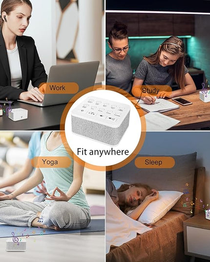 LUXSWAY Sound Machine, White Noise Machine with 10 Natural Soothing Sounds, Volume Control & 3 Timers Setting, Memory Function Sleep Machine for Baby Kids Adults & Home Office Travel