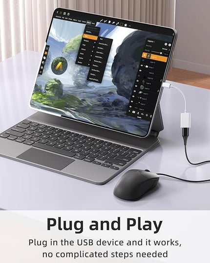 USB C to USB 3.0 Adapter [2 Pack], USB C Male to USB Female OTG Cable Thunderbolt3 to USB Adapter Compatible with MacBook Pro/Air, iPhone 17 Pro Max/17 Plus/17/16/15, Galaxy S24/S23/S22/S21