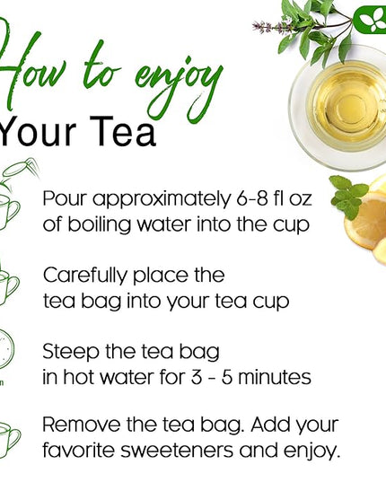 FreshDrinkUS, Premium Tulsi Peppermint Herbal Tea – 75 Tea Bags, 100% Natural, Blend of Tulsi Holy Basil Leaves, and Peppermint Leaves. Made with Natural Material Tea Bags. No Sugar, Vegan.