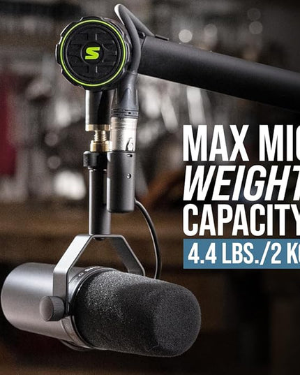 Shure by Gator Deluxe Articulating Desktop Podcasting Mic Boom Arm with Cable Management Channel; (SH-BROADCAST1)