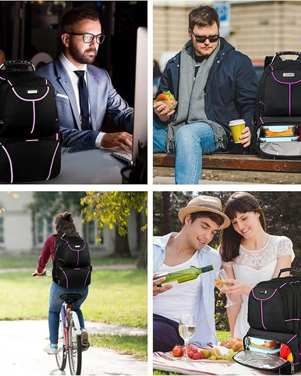 VECKUSON Laptop Backpack, 15.6 Inches, Purple, Unisex