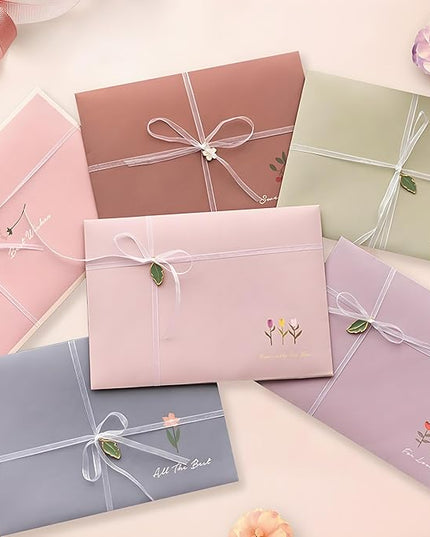 72 Pcs Stationery Paper Envelopes Set Includes 24 Lined Writing Paper & 12 Envelopes, Cute Lovely Floral Letter Writing Stationery Paper Envelopes Kit for Girls Boys Office School Supplies (6Style)