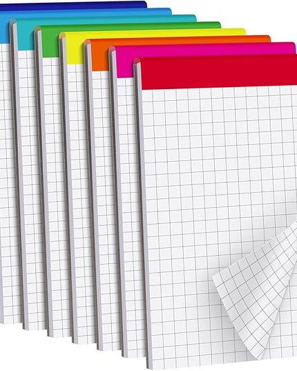 Tenceur 8 Pack Grid Paper Pad 4 x 6 Inch Graph Paper Pad, Graft Paper 30 Sheets Graph Ruled Grid Pad Notebook Notepads Memo Pads Math Grid Note Pad Scratch Pads Assorted Colors(4 Squares Per Inch)