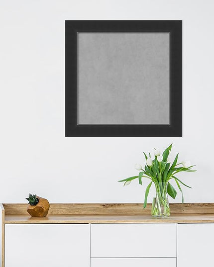 Amanti Art Black Framed Magnetic Board 25x25 Medium Vision Board for use with Magnets, 100% Metal Sheet to Display Items as Office Decor or for Home Organization in mudroom, Kitchen or Kids Room