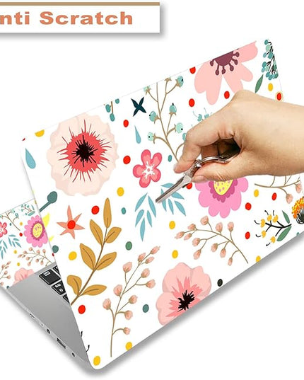 Laptop Skin Sticker Decal,12" 13" 13.3" 14" 15" 15.4" 15.6 inch Laptop Vinyl Skin Sticker Cover Art Protector Notebook PC (2 Wrist Pad Skins Included), Decorative Waterproof, Flower Plants