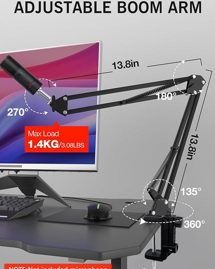 SUNMON SoloCast 2 Mic Arm with Pop Filter Windscreen - Gaming Microphone Stand Compatible with SoloCast 2, Mic Stand with Foam Cover