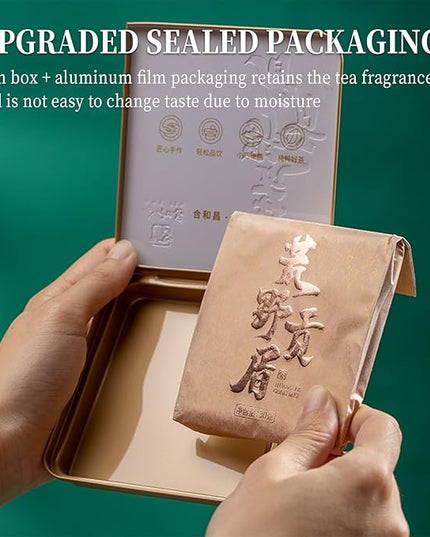 Organic White Tea Cake - White Organic Tea 6 Boxes Gift Set Cakes - 2023 Harvest Hand Picked, 6.34oz / 180g Chinese Fujian Ancient Gongmei Tree Premium Gifts for Home, Office,Camping Drinking