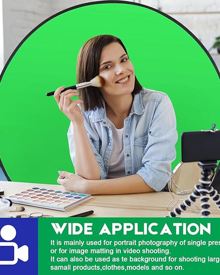Portable Blue Green Screen Chair, 57 in Greenscreen Backdrop with Stand Double Sided Foldable Green Background, Chroma Key, for Photography Streaming Gaming Photo Zoom Video Chats and Meeting