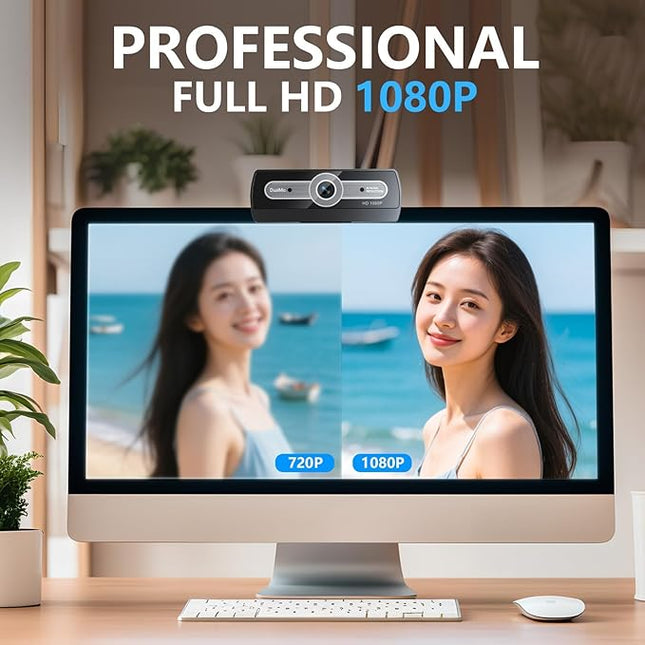 Full HD 1080p Webcam for pc Camera for Computer Laptop Web cam Desktop Streaming Camera Built-in Microphone,Plug & Play USB