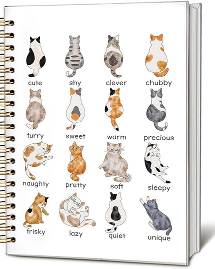 Cat Notebook Journal, Cat Office Supplies Notebooks for School, Cat Lover Gifts for Women Men, Cat Gifts for Girls, Cat Notepad 5.5x8.3 Inch