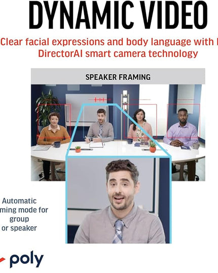 Poly Studio R30 4K Video Conferencing Bar (Plantronics) – Camera, Mic, & Speaker for Small Rooms – Automatic Camera Framing – Noise Reduction Technology – Works w/Teams, Google, Zoom –Amazon Exclusive
