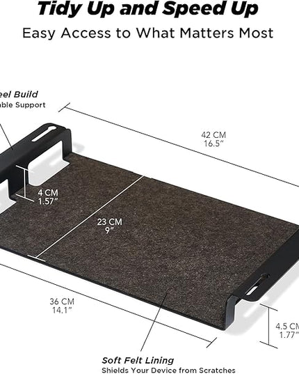 Moodular Add-ons Storage Tray [Accessory Only - Requires Moodular Wooden Monitor Stand Slide Rails for Use] Black MSA-TR