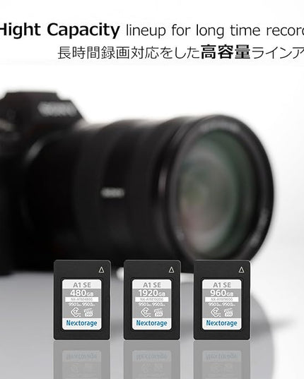 Nextorage 480GB CFexpress Type A VPG200 Japanese Brand Max. Write Speed 950MB/s Max. Read Speed 950MB/s Sony Alpha Series Compatibility Confirmed NXA1SE480G Memory Card for Camera