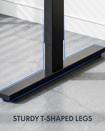 FLEXISPOT One-Piece Electric Standing Desk, 40 x 24 Inches Adjustable Desk with Seamless Desktop, Memory Controller Height Adjustment (Black Frame + Black Desktop, 2 Packages)