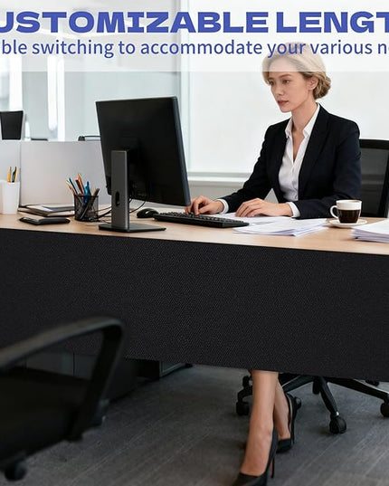 Under Desk Privacy Panel 47"x15.7" Self-Adhesive Privacy Panel Office Desk Modesty Screen for Home Office and Standing Workstations, Black(1-Pack)