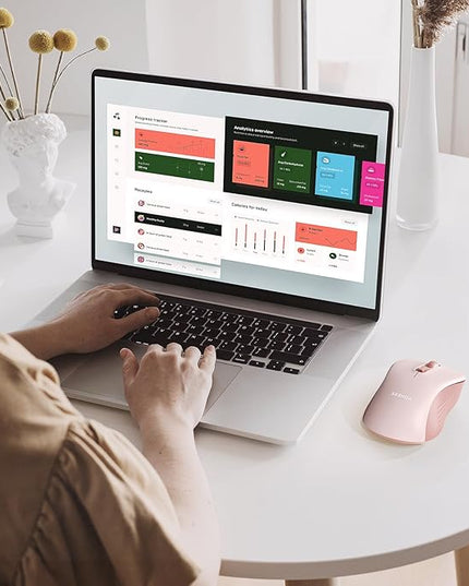 seenda Wireless Mouse, Bluetooth & 2.4G USB Dual Mode for Laptops & Computers - Mac & Windows Compatible - Pink