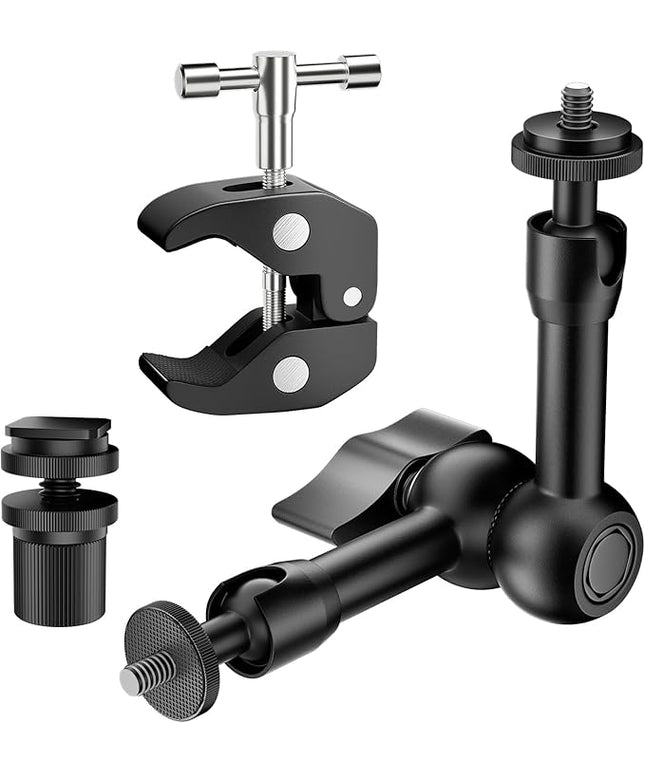 EMART 6inch Articulating Magic Arm Camera Mount with Super Clamp, Friction Power Adjustable Camera Mounts & Clamps with Magicarm and Cold Shoe for Photography/Videography/Webcam/Flash Light