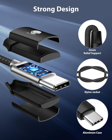 Stouchi USB C to 3.5mm Dongle Adapter, Type C Headphone Audio Jack Cable Cord Hi-Fi DAC Chip for iPhone 17/16 /15, Pixel 9/8 /7/6, iPad, Samsung Galaxy S25 S24 S23 Ultra (2, Black, 0.38ft*2)