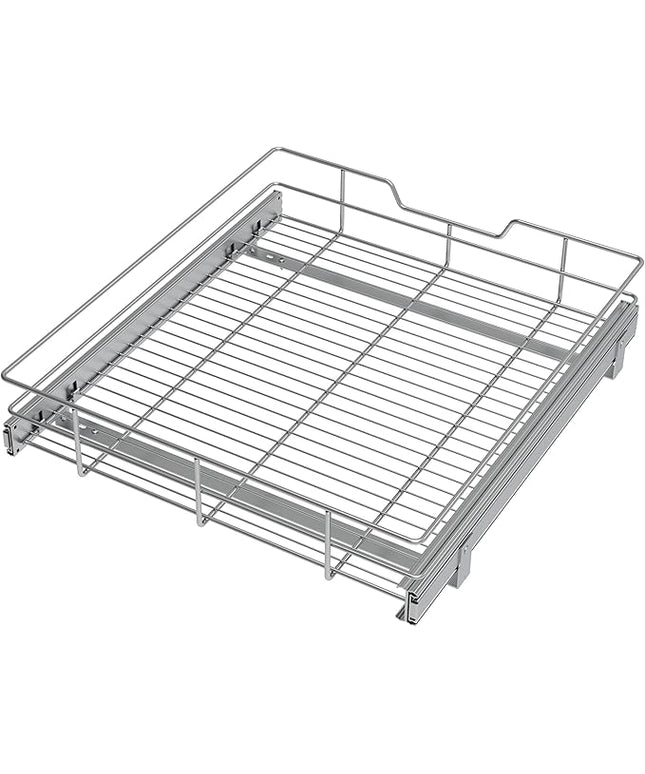 Pull Out Cabinet Organizer 20" W X 17" D, Slide Out Drawers For Kitchen Cabinets, Pull Out Drawers For Cabinets Capacity Heavy Duty Caddy, Cabinet Pull Out Shelves Chrome-Plated, Bathroom Pantry