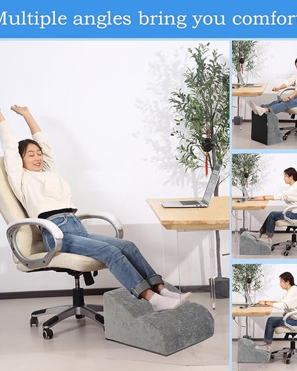 Foot Rest for Under Desk at Work.Multifunctional 3-Tier Foot Stool,with Washable Footrest.for Under Desk,Office Chair Gaming Chair & Sofa,Leg Elevation Pillow,Supports Posture -Dark Grey