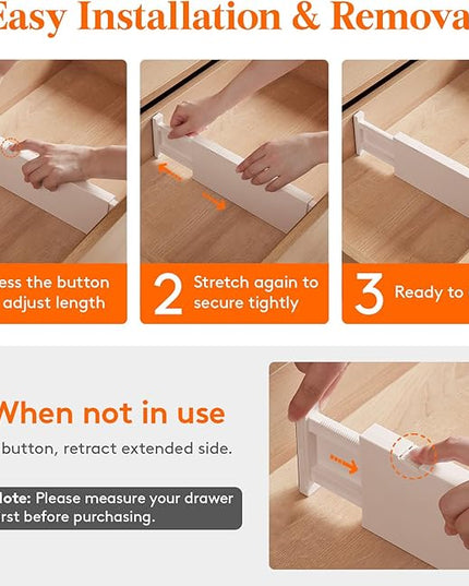 Lifewit 24 Pack Drawer Dividers 4" High, 11-17" Adjustable Dresser Drawer Organizers for Clothes, Expandable Dresser Separators in Bedroom/Bathroom/Kitchen/Vanity/Office Organization and Storage,Beige